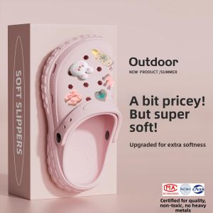 Childrens Indoor Home Anti-slip Clog Shoes Summer Outdoor Wear for Boys And Girls Cartoon Style EVA Material Slip-resistant Slippers