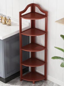 Corner Wooden Storage Rack Simple Living Room Office Multi-layer Eeay Assembly Floor-standing Triangle Shelf European Style Adult Furniture