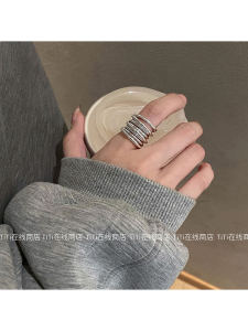 Elegant Multi-Layer Winding Open Ring for Women Vintage Fashion Ins Small Design Alloy Finger Ring Fresh out New Jewelry