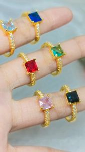 Jewelry Cincin Korea Kristal Korea Zirkon Berlian Baja Titanium Anti Karat Lapis Emas Wanita Elegant Fashion Mewah Terbaru Import Aksesoris