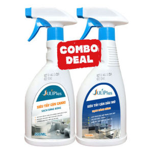 [ COMBO ] Siêu tẩy cặn canxi nhà tắm Juli Plus và Siêu tẩy dầu mỡ nhà bếp Juli Plus chuyên dụng tẩy mọi vết bẩn vết ố cặn canxi nhà tắm và nhà bếp tiết kiệm hiệu quả 100%