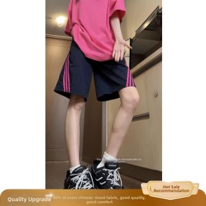 OUMULONG | Quick Drying Striped Icy Silk Shorts for Men