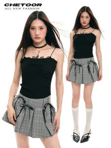 Áo Ba Lỗ Dệt Kim Màu Đen Ôm Vừa Vặn Mùa Hè Cho Nữ Áo Khoác Ngoài Ngắn Cổ Chữ V Tay Ngắn Phong Cách Ngọt Ngào Mát Mẻ