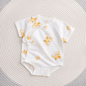 Pure Cotton Summer Short Sleeve Baby Romper Suit for Newborn Boys And Girls Breathable Comfortable Anti-Mosquito Clothing