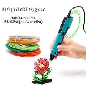 3D Printing Pen Stereocopic Drawing Print Pen With LCD Screen 25M PLA Colors Filaments Christmas Creative Gift 25M Consumables