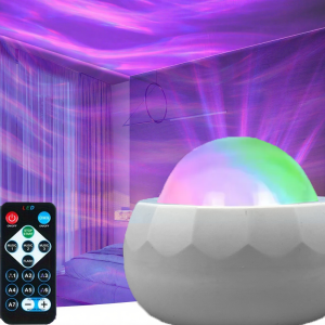 7Colors Aurora Starry Sky Projector Light Remote Auto Rotate LED Night Light USB Ambient Light for Party Disco Office Room Decor