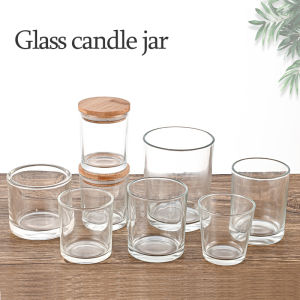 Transparent Simple Glass Candle Holder Windproof DIY Handmade Aromatherapy Candle Cup Empty Cup for Block Candle Branch Candle