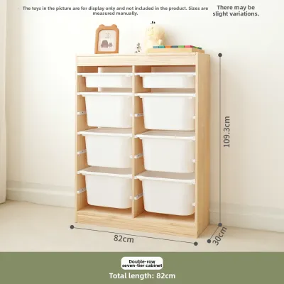 Large Capacity Real Wood Toy Storage Cabinet