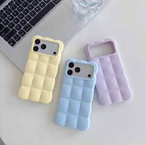Cute 3D Cloud Shape Silicone Phone Case iPhone 13 14 15 16 17 Pro Max 18 Pro Max Anti‑Drop Shockproof Soft TPU Protective Cover Pastel Macaron Color For iPhone