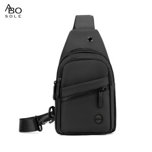 ABOSOLE Mens Chest Bag Cross Body Bag Waterproof Travel Shoulder Bag Large Capacity Casual Bag Earphone Hole Design Men Fashion Shoulder Bag Leisure Sport Street Bag for College Student