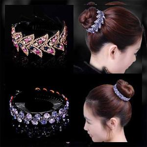 Princess Girls Hair Accessories Diamond Crown Bun Hair Tie Artistic Gymnastics Dance Competition Headwear Childrens Fashion Jewelry