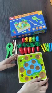 Bộ đồ chơi trồng cây nhổ cà rốt câu cá bắt sâu bằng gỗ cho bé Montessori giáo dục sớm thông minh trí tuệ BABE STORE