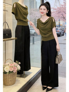 Shalldoer | Unique Shoulder-baring Short Sleeve T-Shirt Women 2026 Summer