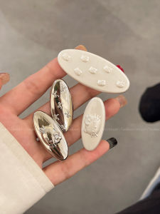 Sweet Cool Silver Hellokitty Side Clip Small Hair Clip Forehead Bangs BB Clip Hair Decoration Korean Style Fashion Accessories