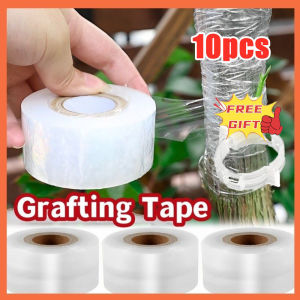 【free gifts】10pcs Grafting Tape PVC Plants Repair Self Adhesive Wire Film Tape Gardening Bind Belt Grafting Tools PE Grafting Tape Film Self-adhesive for Fruit Tree Nursery Plants Seedlings Vine Floristry Tomato Grafting Supplies Stretchable