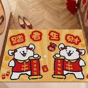 Modern Simple Cartoon Dog Door Mat Indoor Entrance Rug Dust Cleaning Doorway Floor Carpet Non-Slip Home Decor Mat