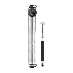 ROCKBROS 160psi Bike Pump Aluminium Alloy CNC Manual Air Inflator Pumps Barometer AV/FV Valve Ultralight Portable Bicycle Pump