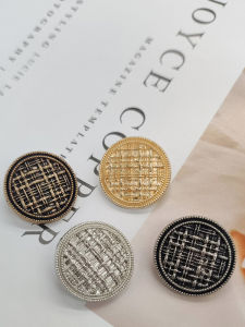 Retro Style Metal Button High-End round Versatile Coat Sweater Outwear Woolen Sweater Small Suit Button Classic Style