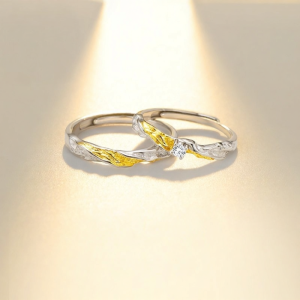 GLTEN | Swarovski Crystal Sterling Silver Couple Rings