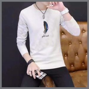 AJSC Baju kaos atasan pria cowok laki-laki lengan panjang GOLD RUSH bahan babyterry kaos GOLD RUSH