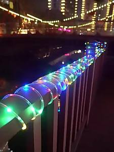 1PC 7M/12M/22M Solar Led Tube String Light Outdoor Waterproof IP65 For Garden Wedding Party Decoration