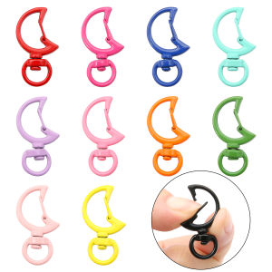 2/5 chiếc dây chuyền khóa có chốt mặt trăng sơn hợp kim nhiều màu 17x3 4mm khóa kim loại móc khóa nhẫn kẹp tôm hùm phụ kiện trang sức dây chuyền thủ công tự làm