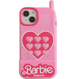 เคสซิลิโคนนิ่มลายหัวใจตุ๊กตาบาร์บี้สไตล์เกาหลีเคสน่ารักของขวัญ3D สีชมพูลายหัวใจลายดอกไม้ป๊อปเลิฟบาร์บี้เคสโทรศัพท์สำหรับ Iphone 15 13 12 14 Pro Max I11 13Promax 15PM ของเด็กผู้หญิง