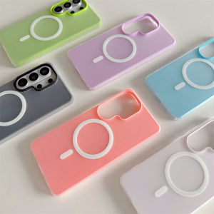 Jelly Magnetic Phone Case for Samsung Galaxy S26 Ultra S25 Edge S24 Plus S23 FE S22 Wireless Charge for Magsafe Candy Cover