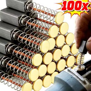 100Pcs Electric Motor Carbon Brushes Set 5 Models Carbons Brushes Replacement Parts Electric Hammer Power Tool Maintenance Kits
