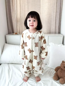 Túi ngủ ấm áp cho bé đồ liền thân tay dài mùa thu mềm mại an toàn.