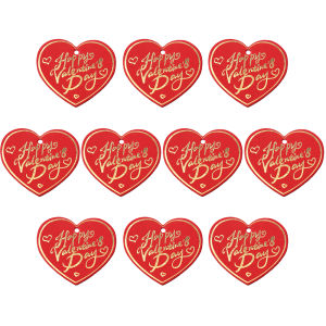 100 Chiếc Thẻ Quà Tặng Ngày Lễ Tình Nhân Hình Trái Tim In Vàng "Happy Valentines" Giấy Treo Thẻ Để Gói Quà