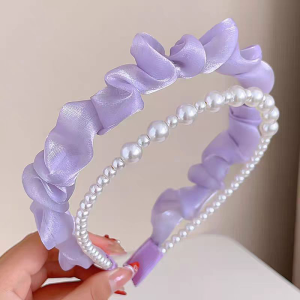 Purple Series Sponge Headband for Woman Elegant Temperament Wide Brim Hair Band Fashion Girl Makeup Headband Hair Accessories