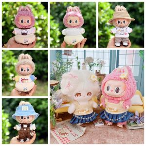 labubu 衣服 labubu clothes XUECHUANGYING Toy Accessories 17cm Labubu Time Clothes Suspender Pants Dolls Clothes Plush Dolls Clothes Fashion Skirt 17cm Cotton Dolls Clothes Cotton Doll Accessories