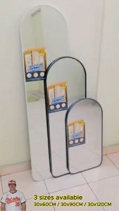 BestGila MALAYSIA 120CM Smooth Edge Rubber Frame Mirror Glass Home Decor Mirror Living Room Wall Hanging Long Mirror Cermin Panjang 长镜
