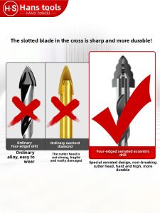 MONLEYTA | German Four-Blade Sawtooth Eccentric Drill Bit For Tile Concrete Marble Stainless Steel Special Twist Drill