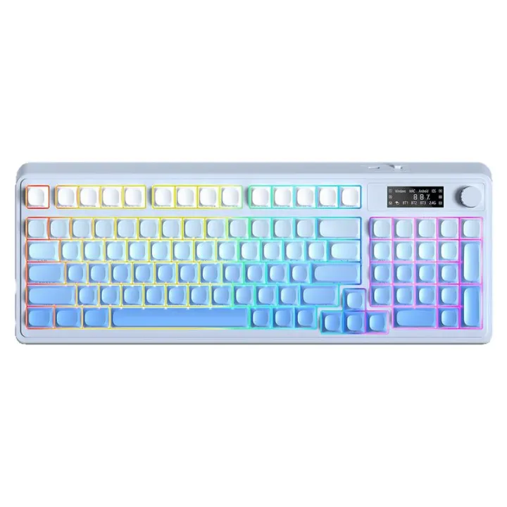 AULA | Wireless Bluetooth Dual Mode Gaming Office Silent Keyboard Side-Carved Gradient Keys Display Screen