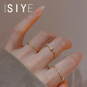 High Color Retention Titanium Steel 18K Gold Plated Ring Set for Women Elegant Open Finger Ring Fashionable Commute Style