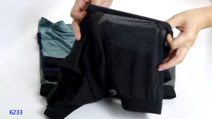 [4pcs/set] 6233 Mesh Boxer Men Underwear Seamless Antibacterial Plain Breathable Soft  Comfortable Ice Silk Trunk Underpants
