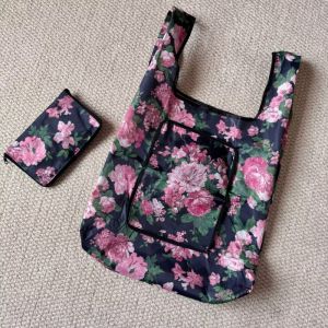 Large Foldable Encrypted Nylon Shopping Bag Eco-friendly Vegetable Buying Cloth Bag Hand-held Bag Fresh Style Household Storage