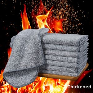 Thickened Bamboo Charcoal Kitchen Cleaning Cloth Oil Absorbing Stain Removal Easy to Clean Dishwashing Cloth Tabletop Wiping Water Absorption
