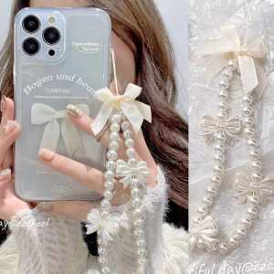 Gantungan Hp Strap Phone Pita Mutiara/Elegant Korea Style