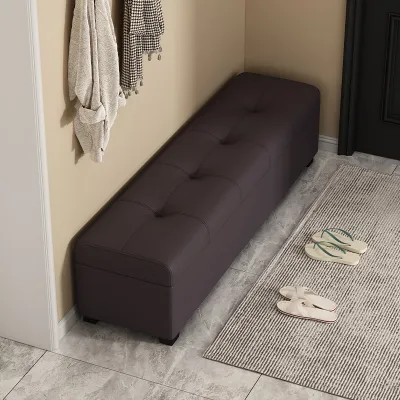 Minimalist Narrow Shoe Changing Bench with Storage Function