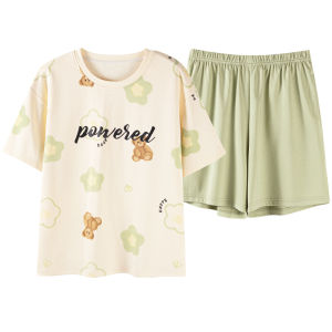 Bộ đồ ngủ nữ MiiOW bằng cotton có đệm ngực quần short dễ thương - mùa hè