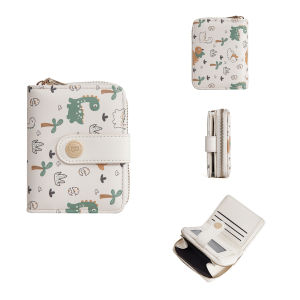 Baellerry Fashion Cute Bear Print Womens Short Wallet PU Leather Coin Purse Card Holder Billfold for Students And Girls