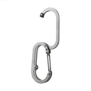 Titanium Alloy Folding Bag Hook Portable Purse Hanger Table Desk Handbag Holder with Clip