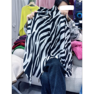 QINGNAER | Unique Zebra Stripes Fashionable Oversized Shirt