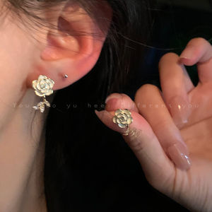 White Camellia Drip Glaze Womens Earrings Premium Design Sensation Elegant Ear Jewelry Fresh out New Style Affordable Price