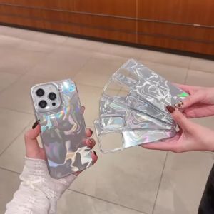 Case Waterry Gradient Silver Hologram untuk Smartphone Redmi Note, Poco M3, dan Infinix Hot
