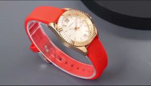 Paket Box Exclusive + PaperBag + Buku Manual / Jam Tangan FOS Grigi VA-442DA / Jam Tangan Fashion Wanita Tali Rubber Diameter 31 cm