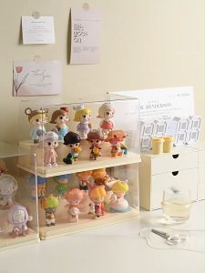THE L28-35cm Transparent Doll Toys Display Storage Box Large Capacity Model Storage Rack